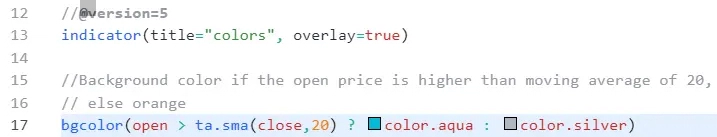 Image how to add color to the background in Tradingview Pinescript V5