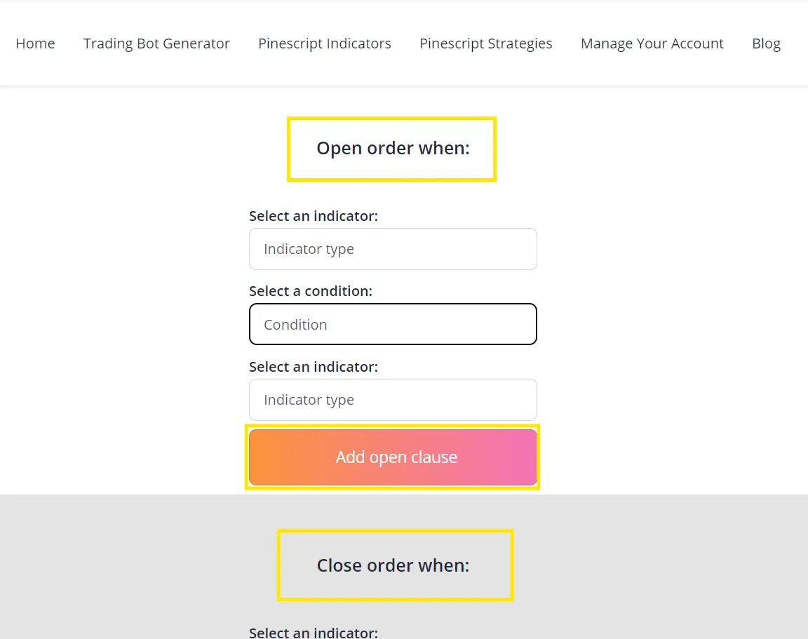 Image illustrating the generation of Pine Script for strategies using this tool.